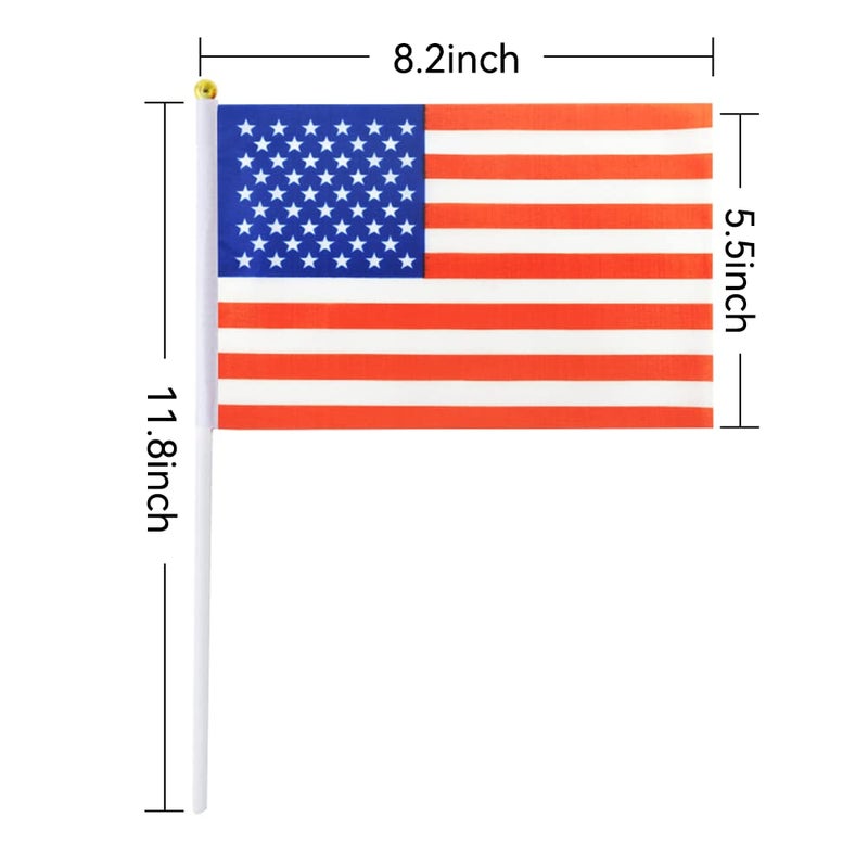 mflagperft Small American Flags On Stick, Mini Handheld American USA Flag, Ideal For Party Parades Sports Events Patriotic Festival 4th Of July Decorations - Image 3